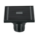 Resumidero cuadrado 4 x 4', latón, negro, FOSET RIVIERA RS-801M