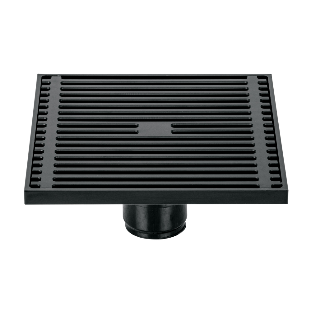 Resumidero cuadrado 6 x 6', latón, negro, FOSET RIVIERA RS-802M