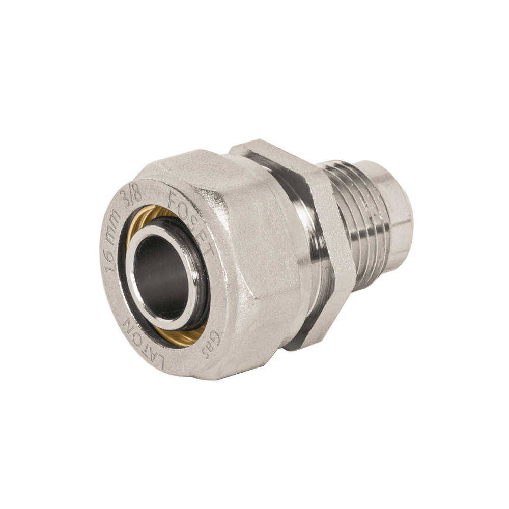 Conector para PEALPE, 3/8' a flare 3/8', FOSET PPG-38CF