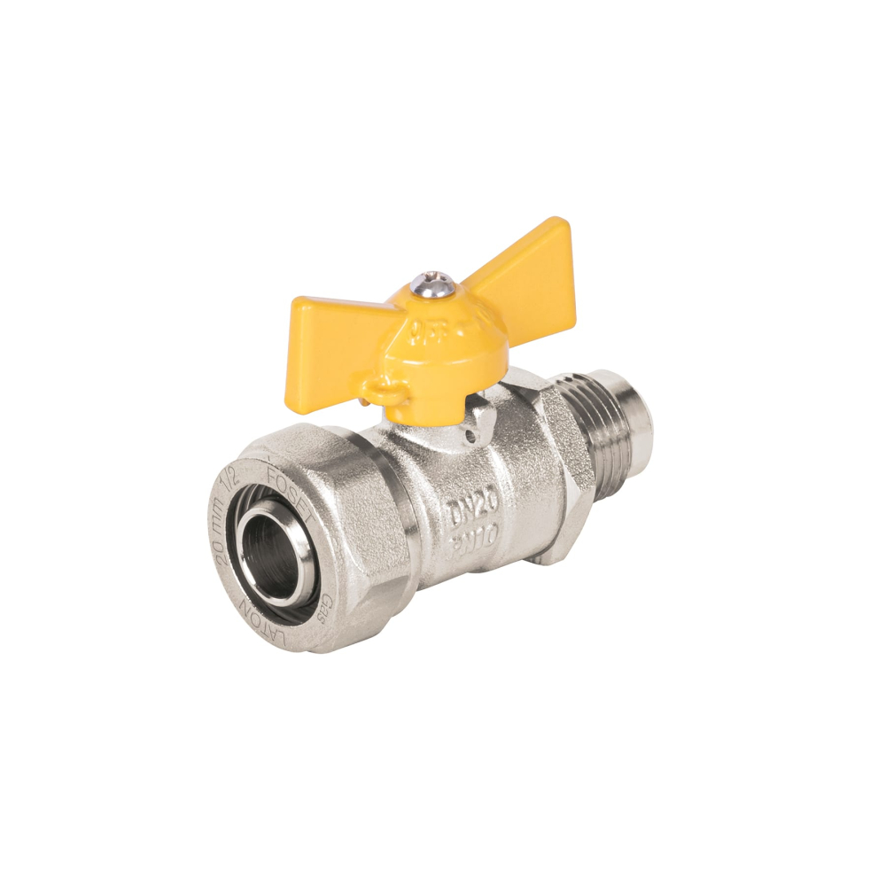 Válvula esfera para PE-AL-PE, 1/2'a flare 3/8', FOSET PPG-12VF