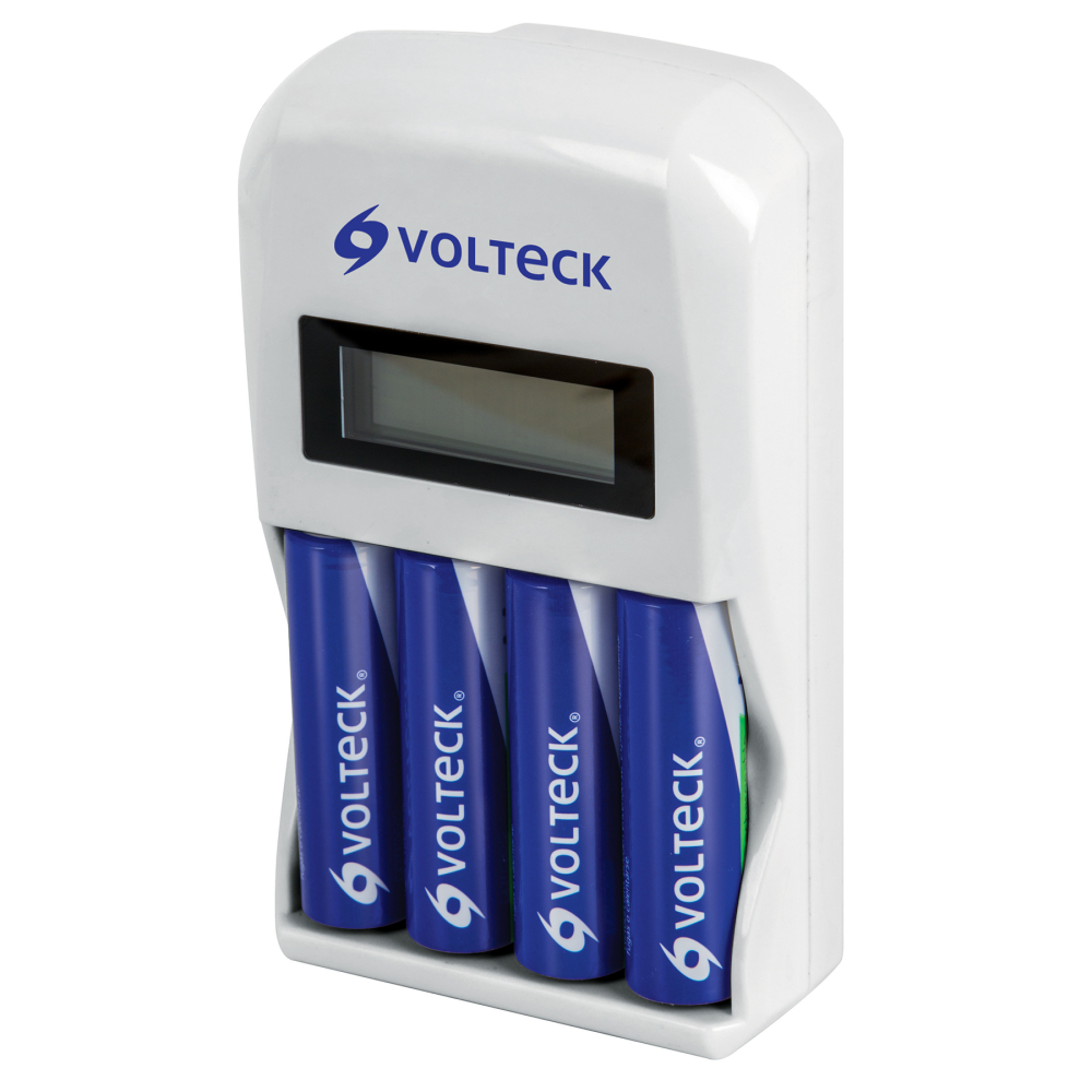 Cargador de pilas, AA, AAA, incluye 4 pilas AA, Volteck CA-RE-10