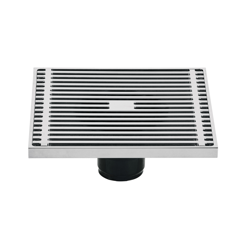 Resumidero cuadrado 6 x 6', latón, cromo, FOSET RIVIERA RS-802