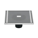 Resumidero cuadrado 6 x 6', latón, cromo, FOSET RIVIERA RS-802