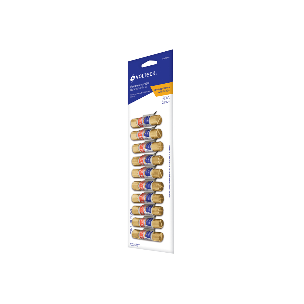 Tarjeta despachadora con 10 fusibles 30 A con agarradera FUS-30A-D