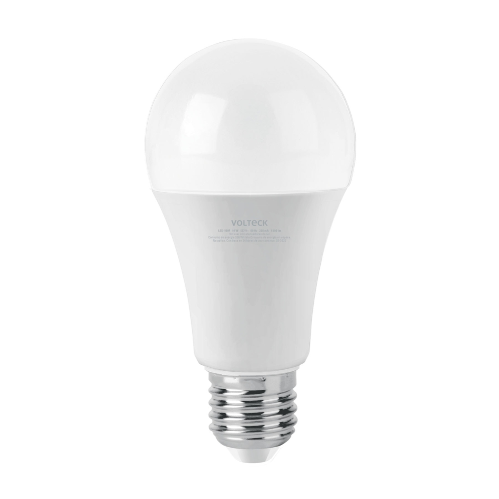 Foco LED 14W (100W) A19, 6500K blanca fría, 1500 lm, caja LED-100F