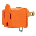 Bolsa con 2 clavijas adaptadoras 3 a 2, naranja, VOLTECK AD-32N