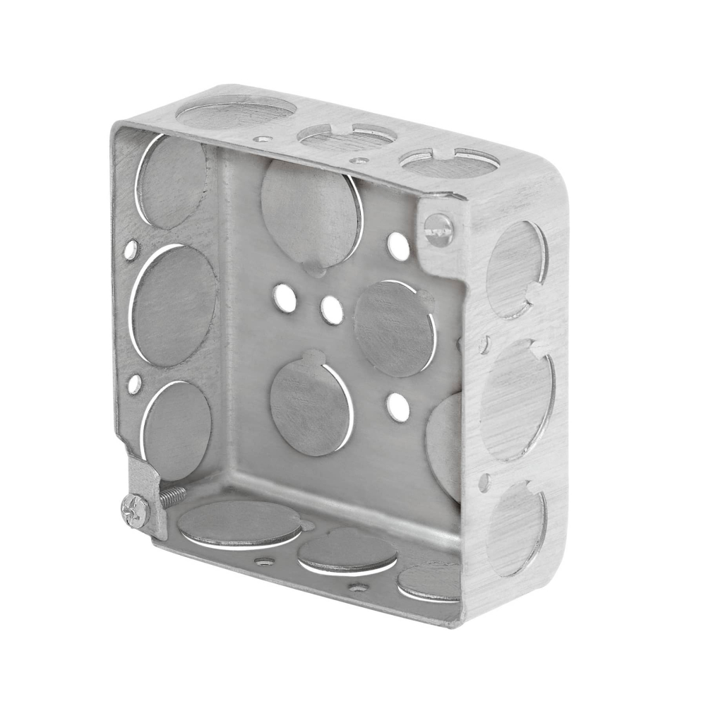 Caja de registro cuadrada 4' metálica reforzada, VOLTECK CCH-4X4C