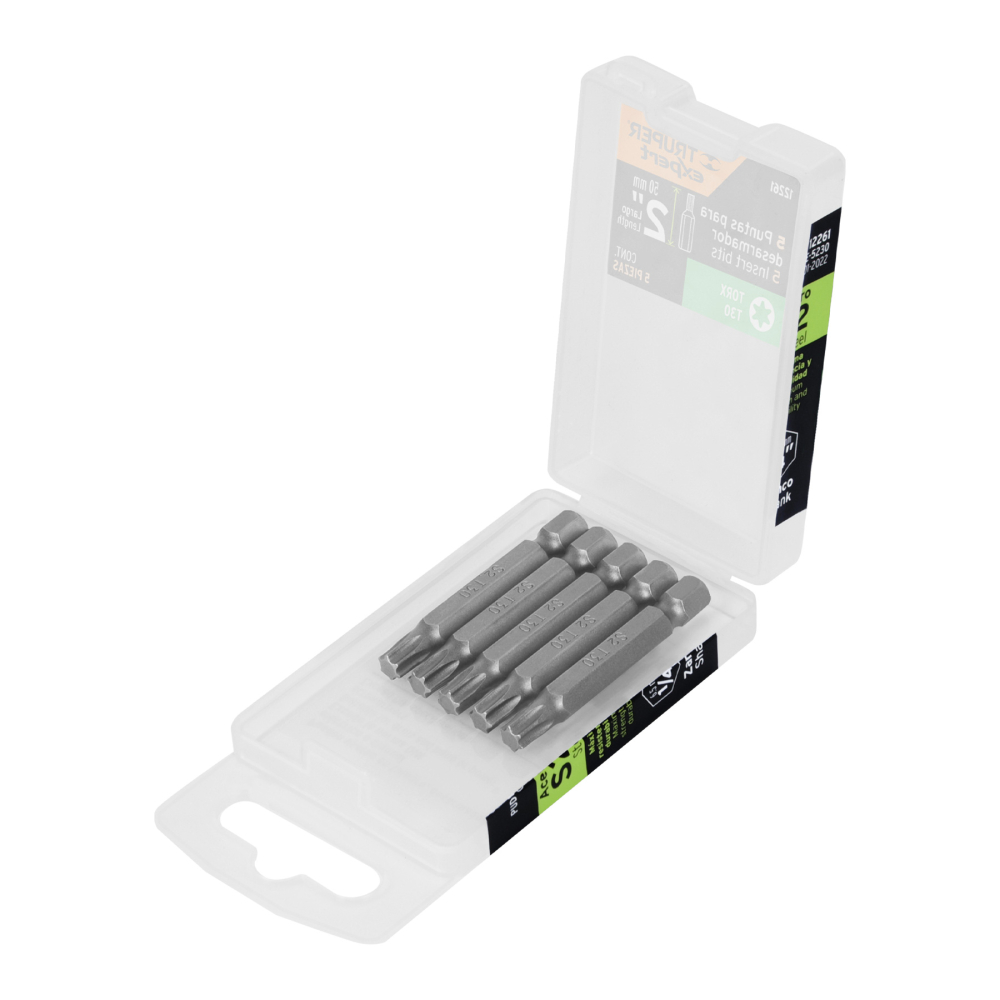 Estuche con 5 puntas torx T30 largo 2', TRUPER EXPERT PUDE-5230
