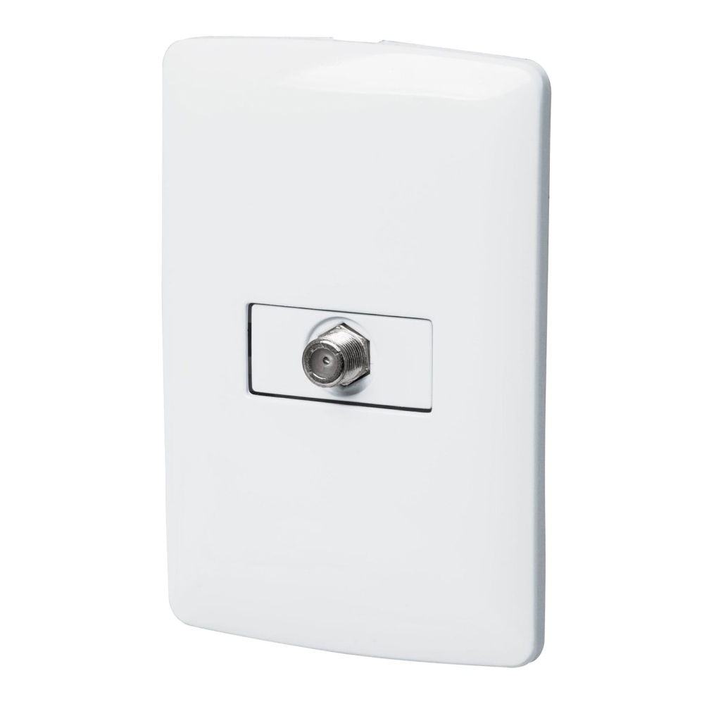 Placa armada con conexión para TV, blanco, línea Italiana PA-TV-IB