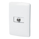 Placa armada con conexión para TV, blanco, línea Italiana PA-TV-IB