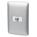 Placa armada con conexión para TV, plata, línea Italiana PA-TV-IP