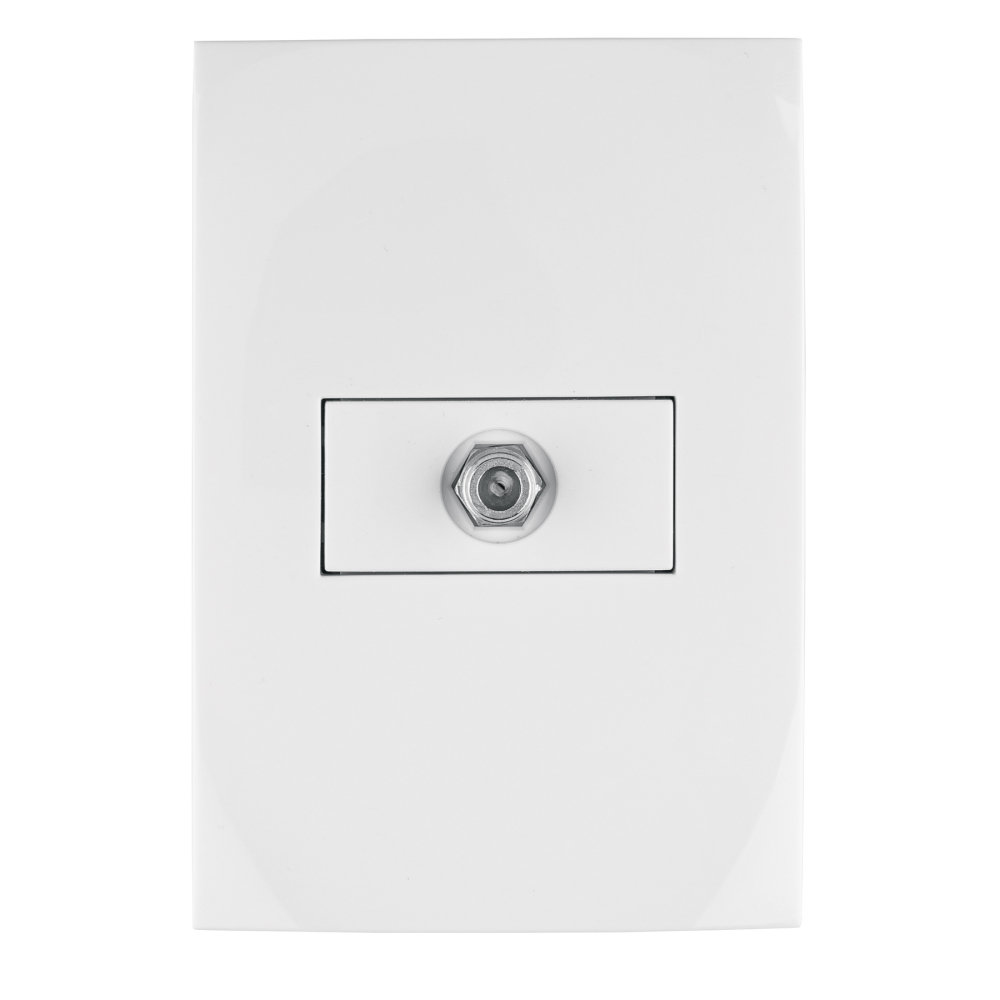 Placa armada con entrada TV, línea Oslo, color blanco PA-TV-OB