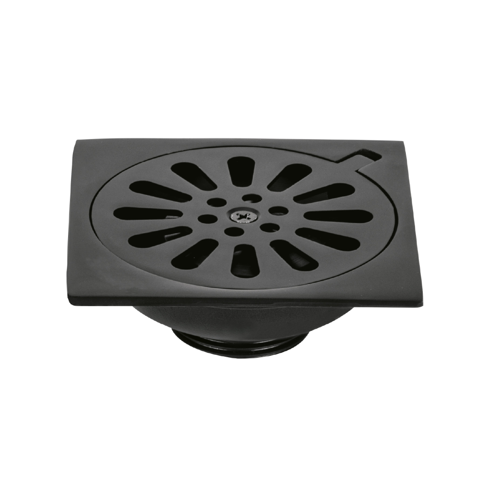 Resumidero cuadrado 4 x 4', latón, negro, FOSET AQUA RS-604M