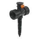 Mini aspersor plástico, dos vías, irrigación 360°, TRUPER ASMI-360