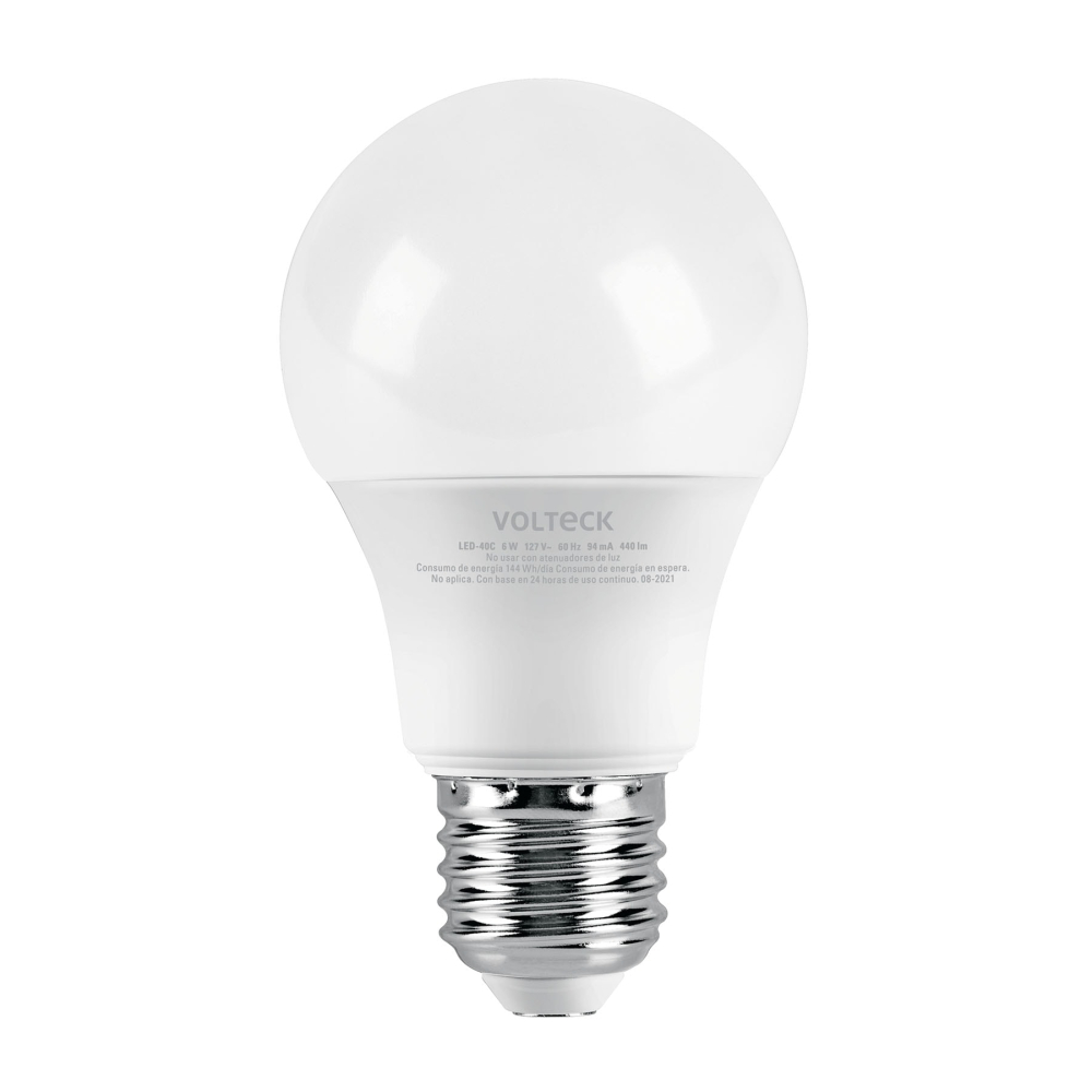 Foco LED 6W (40W) A19, 3000K blanca cálida, 440 lm, blíster LED-40C