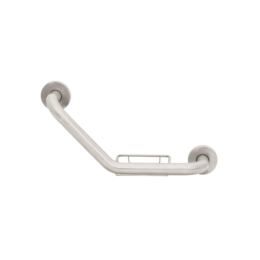 Barra angular con jabonera, acero inoxidable, 42cm, FOSET BARS-40AJ