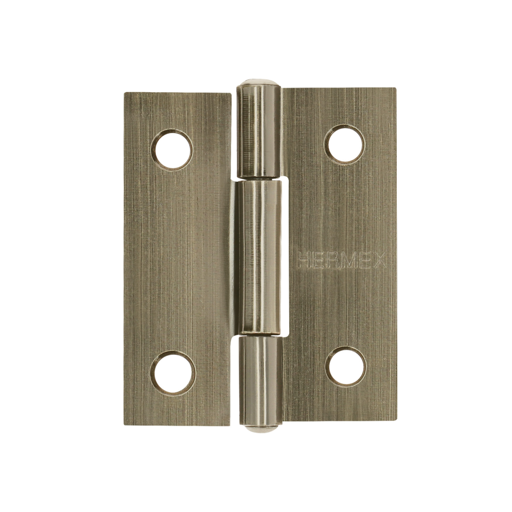 Bisagra rectangular 1-1/2 x 1-3/16', latón antiguo, HERMEX BR-152