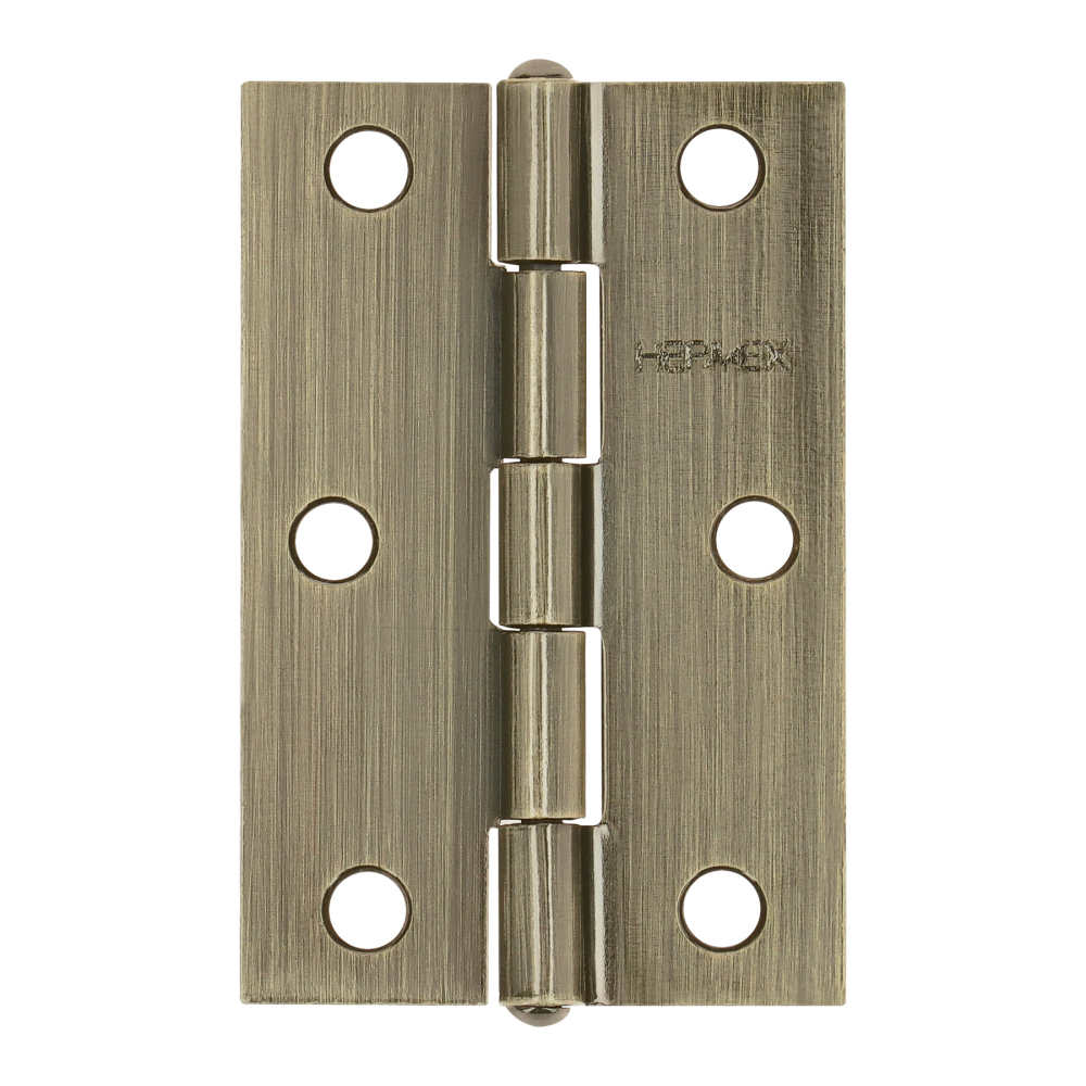 Bisagra rectangular 2-1/2 x 1-5/8', latón antiguo, HERMEX BR-252