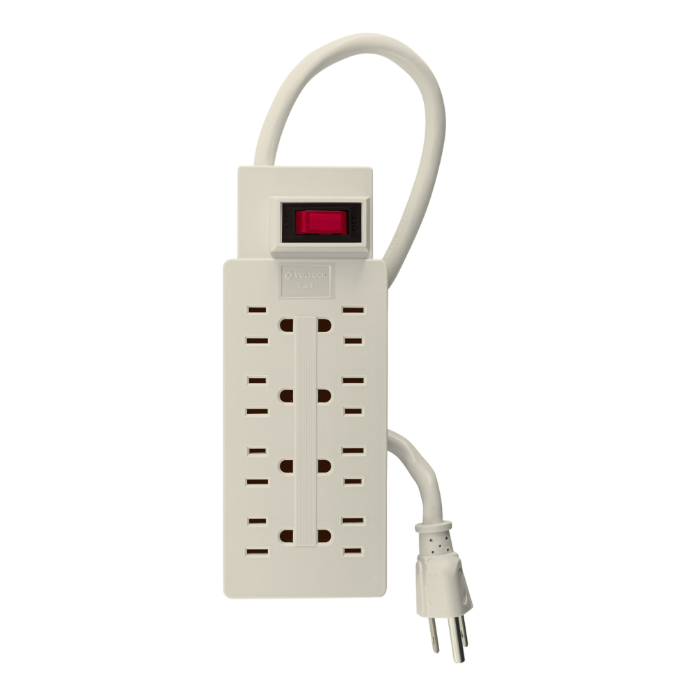 Multicontacto 14 AWG uso rudo con 8 entradas, VOLTECK MUL-8