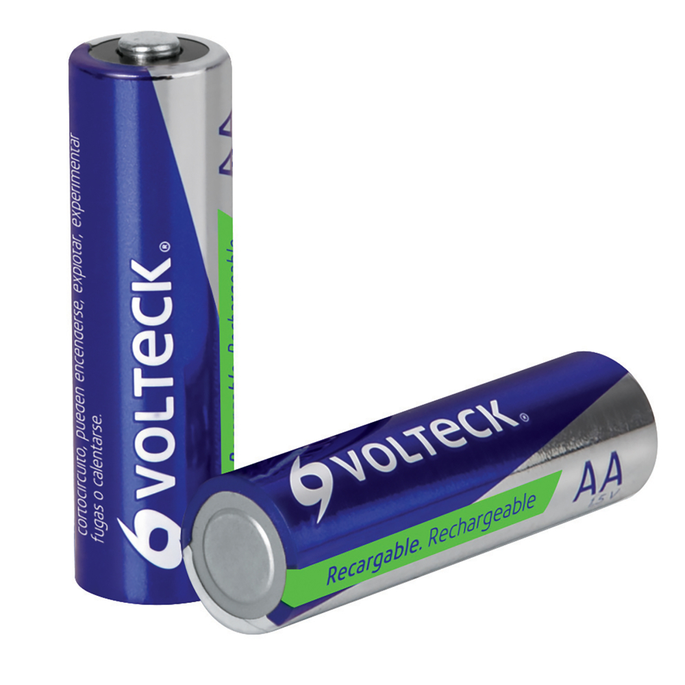Blíster con 2 pilas recargables AA larga duración, 2500 mAh RE-AA