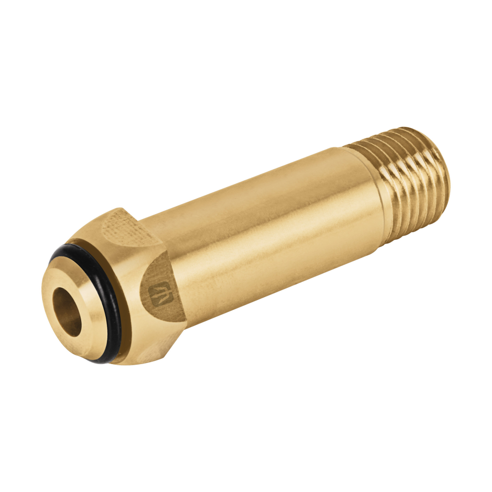 Punta pol de latón 1/4' x 5 cm, de rosca con O-ring, FOSET POL-6RE