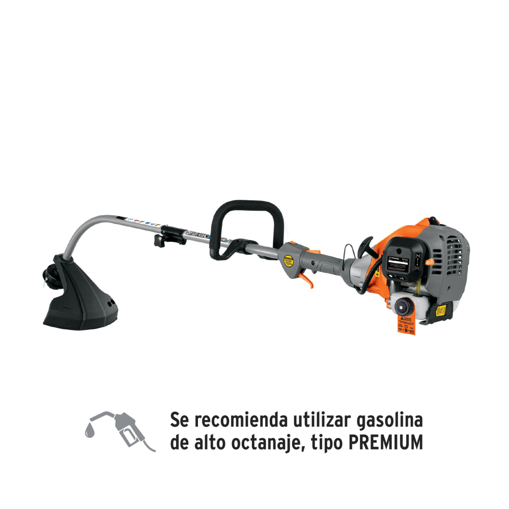 Desbrozadora a gasolina 26 cc mango 'D' curva, 17', TRUPER DES-26C