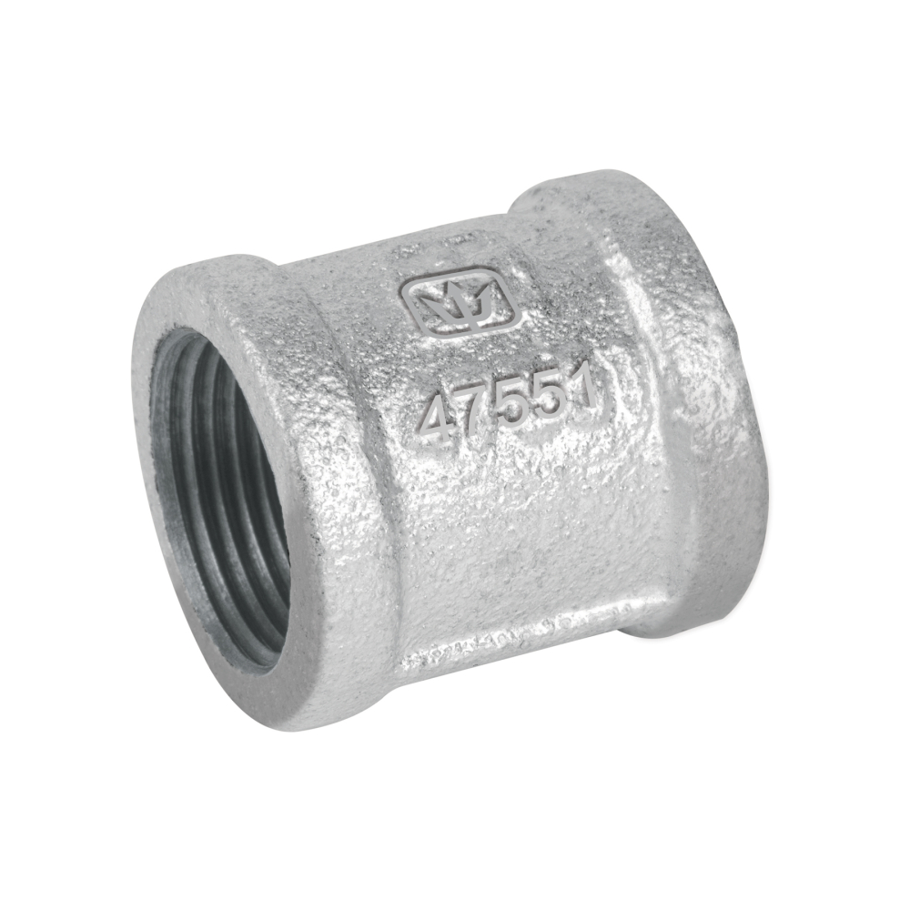 Cople reforzado de acero galvanizado de 3/4', FOSET CG-202
