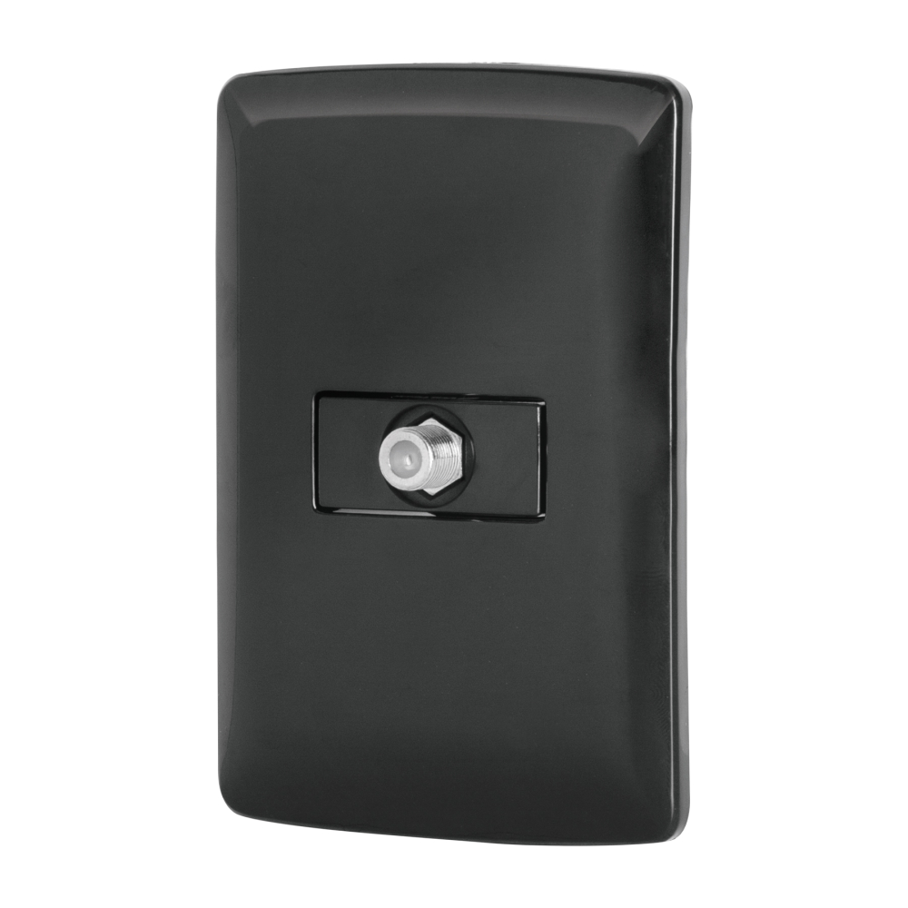 Placa armada con conexión para TV, negro, línea Italiana PA-TV-IN