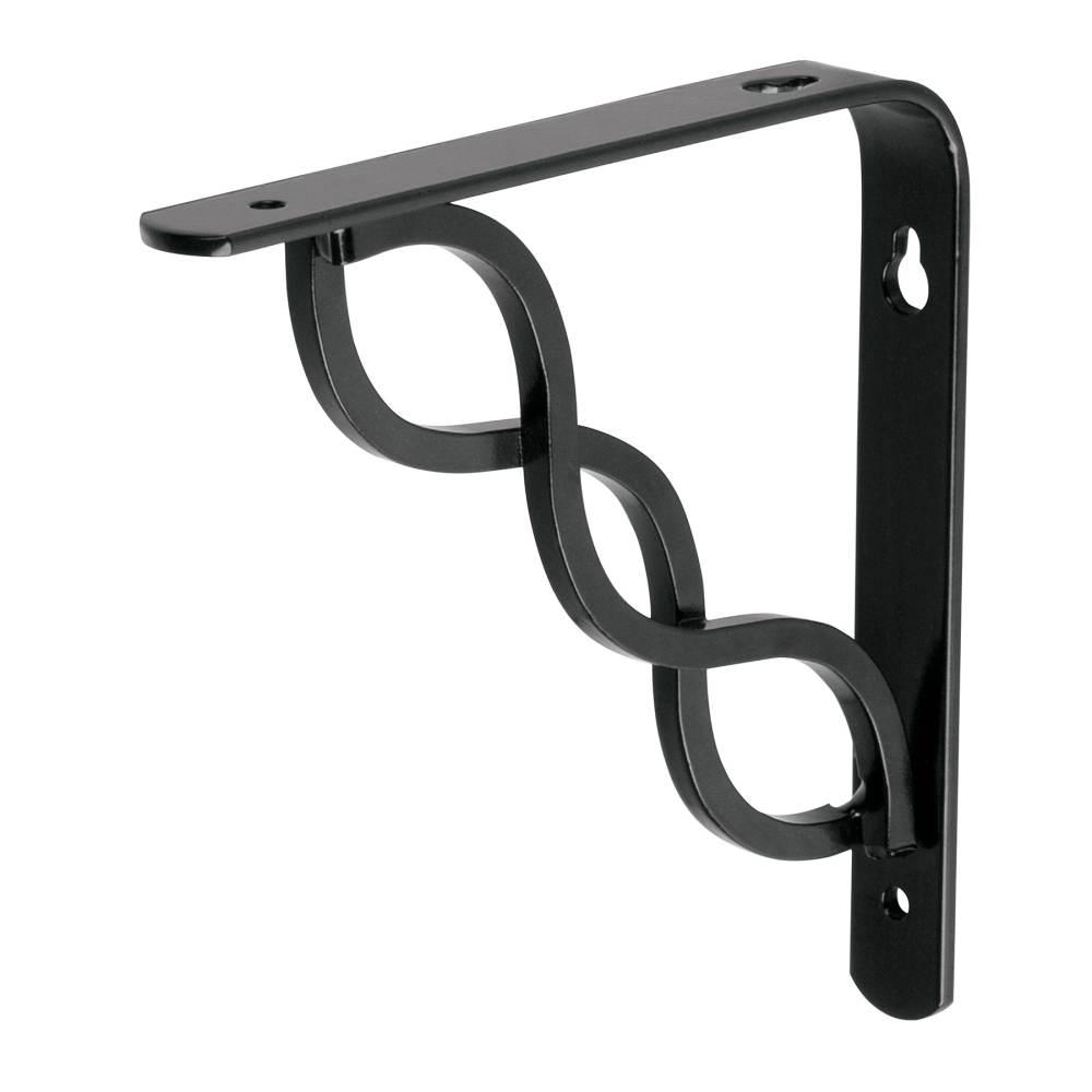 Ménsula reforzada negra 6 x 6', diseño trenza, FIERO MED-6NT