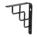 Ménsula reforzada negra 6 x 6', diseño escalera, FIERO MED-6NE