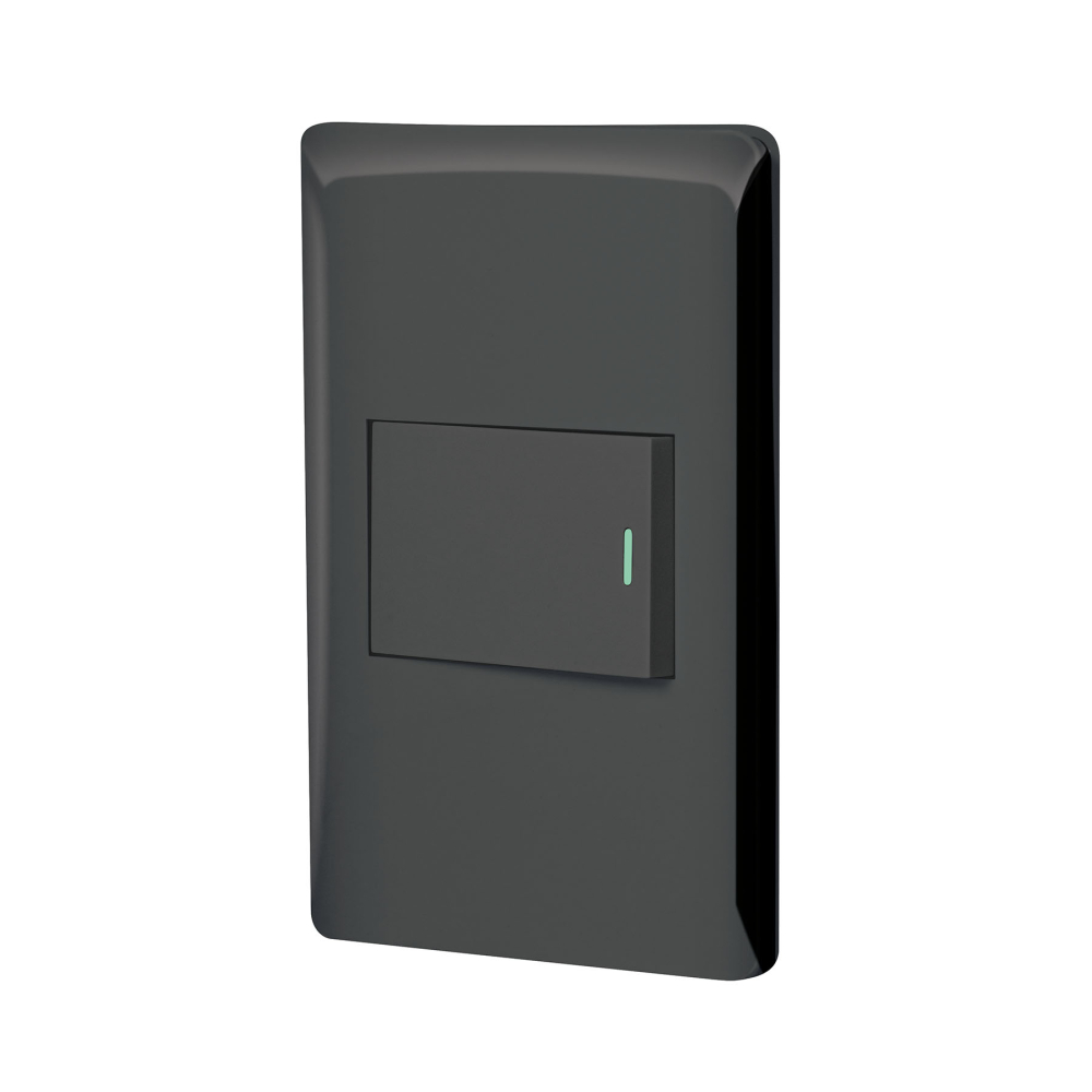 Placa armada negra 1 interruptor 1.5 módulos, Lisboa PA-APSE15-LN