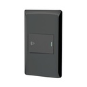 Placa armada negra 1 interruptor de timbre 1.5 mód, Lisboa PA-TI-LN