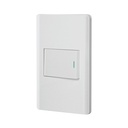 Placa armada blanca 1 interruptor 1.5 módulos, Lisboa PA-APSE15-LB