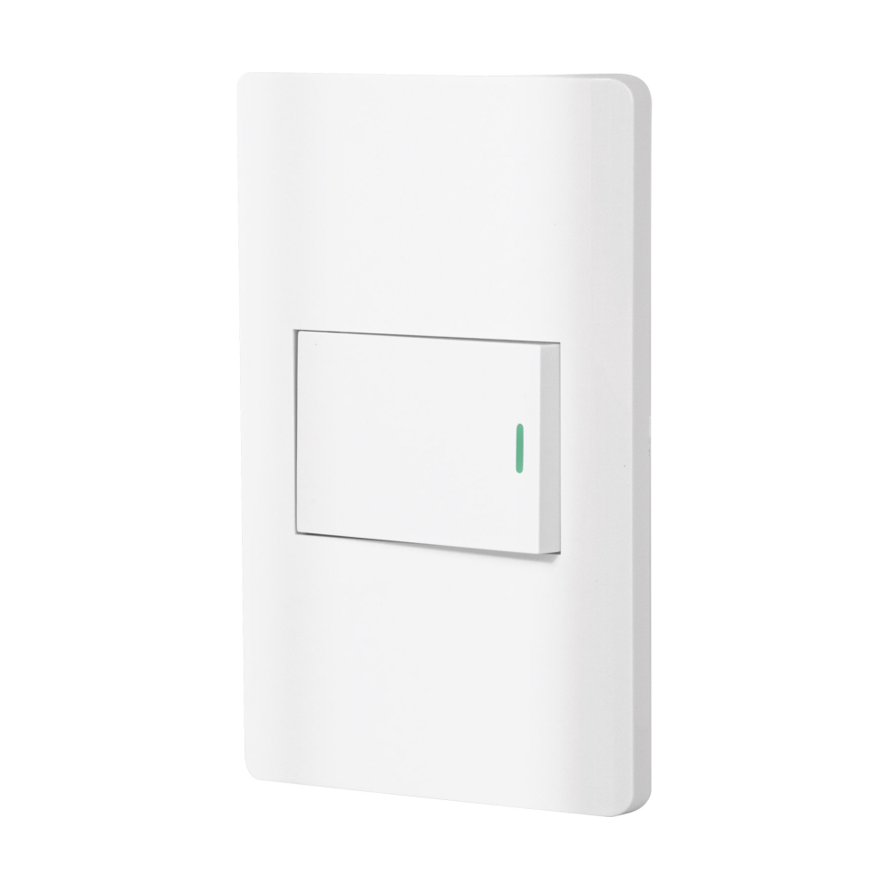 Placa armada blanca 1 interruptor de 3 vías 1.5 mód, Lisboa PA-APSE15-ELB