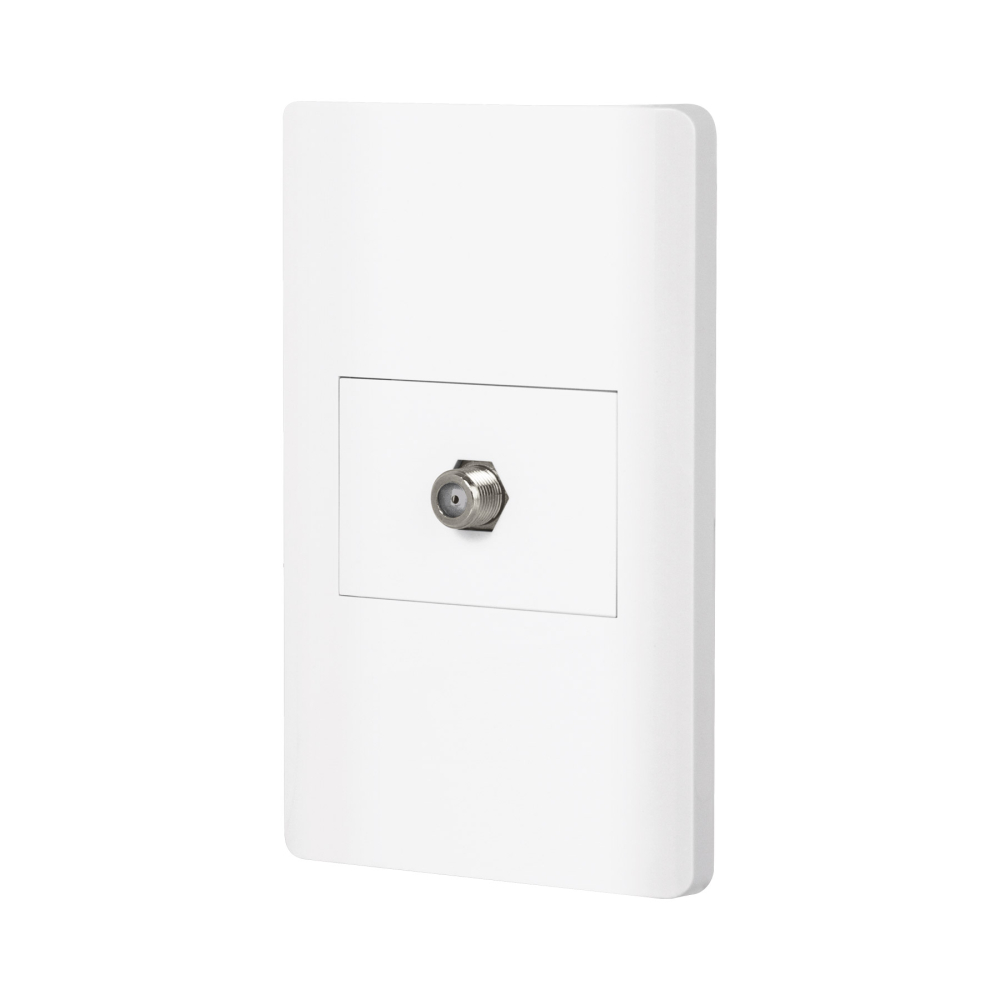 Placa armada blanca 1 toma de TV, 1.5 módulos, Lisboa PA-TV-LB