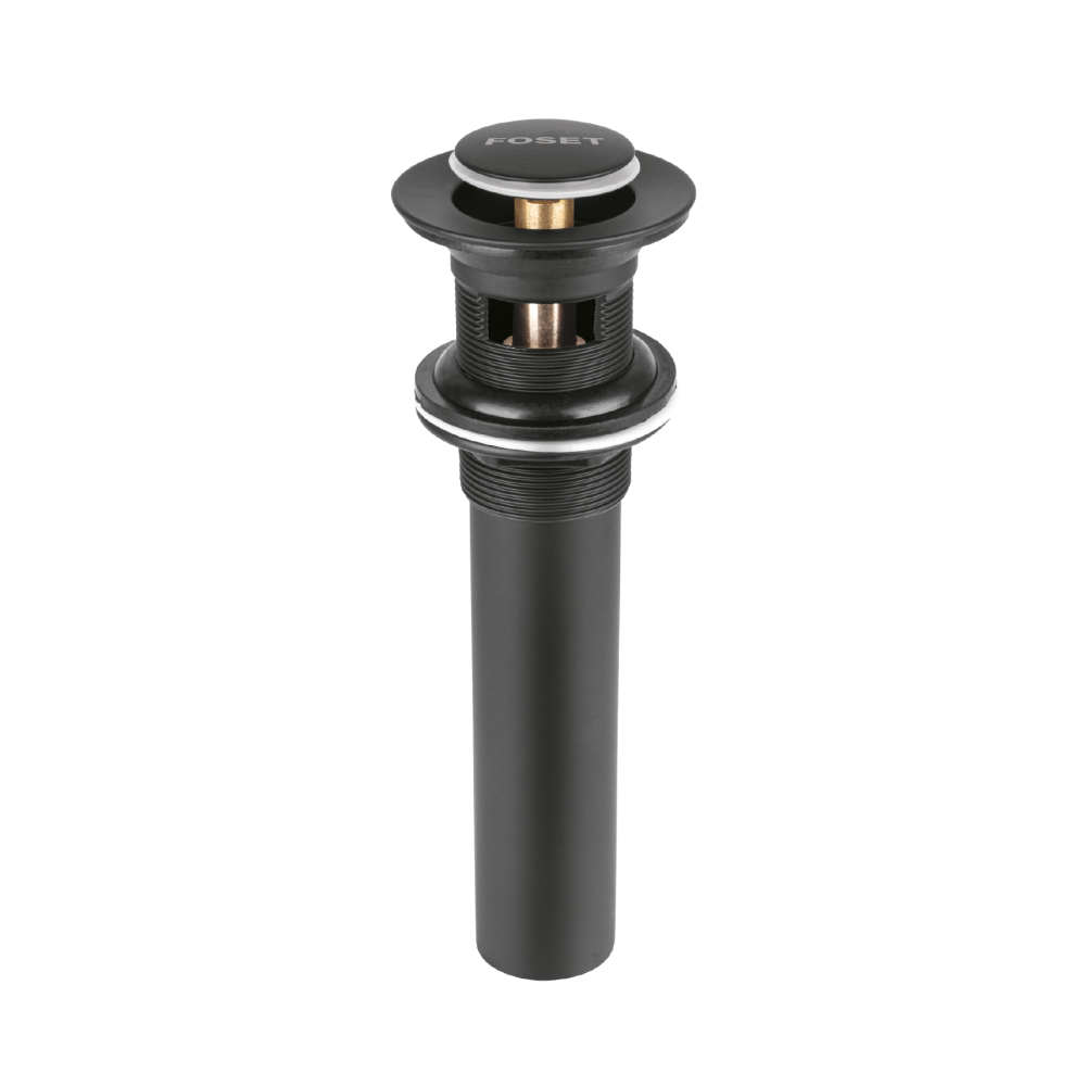 Contra para lavabo, con rebosadero, sistema push, negro CE-206M