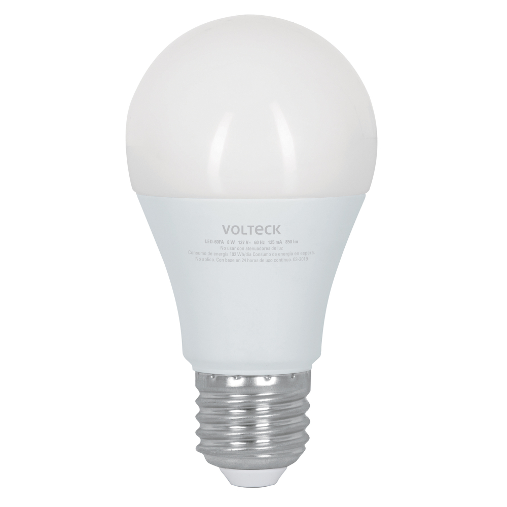 Foco LED 8W (60W) A19 6500K 3 niveles de iluminación VOLTECK LED-60FA