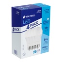 Pack 4 focos LED 18W (125W) A25, 6500K blanca fría, 1900 lm LED-125FX4