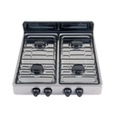 Parrilla de gas de sobreponer 4 quemadores, inox, FOSET PAGA-4X