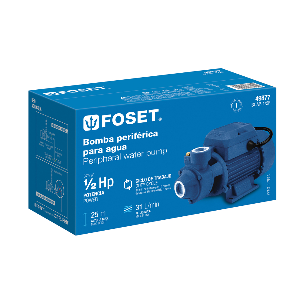 Caja de empaque de repuesto para BOAP-1/2F, FOSET CJ-BOAP-1/2F