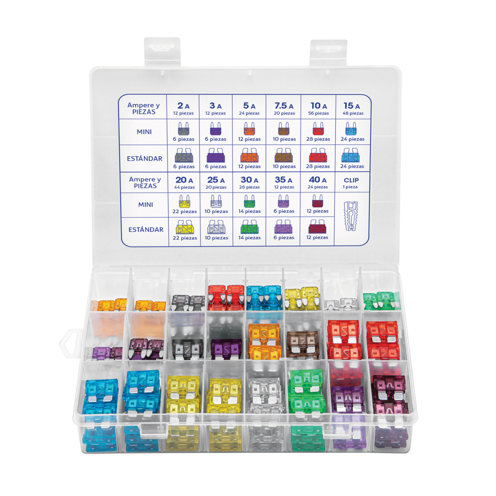 Juego de fusibles automotrices estándar y mini, 300 piezas FUSA-300