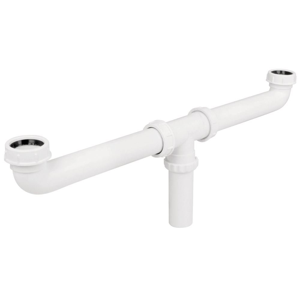 Céspol doble 1-1/2', s/contra, polipropileno, para fregadero CED-11