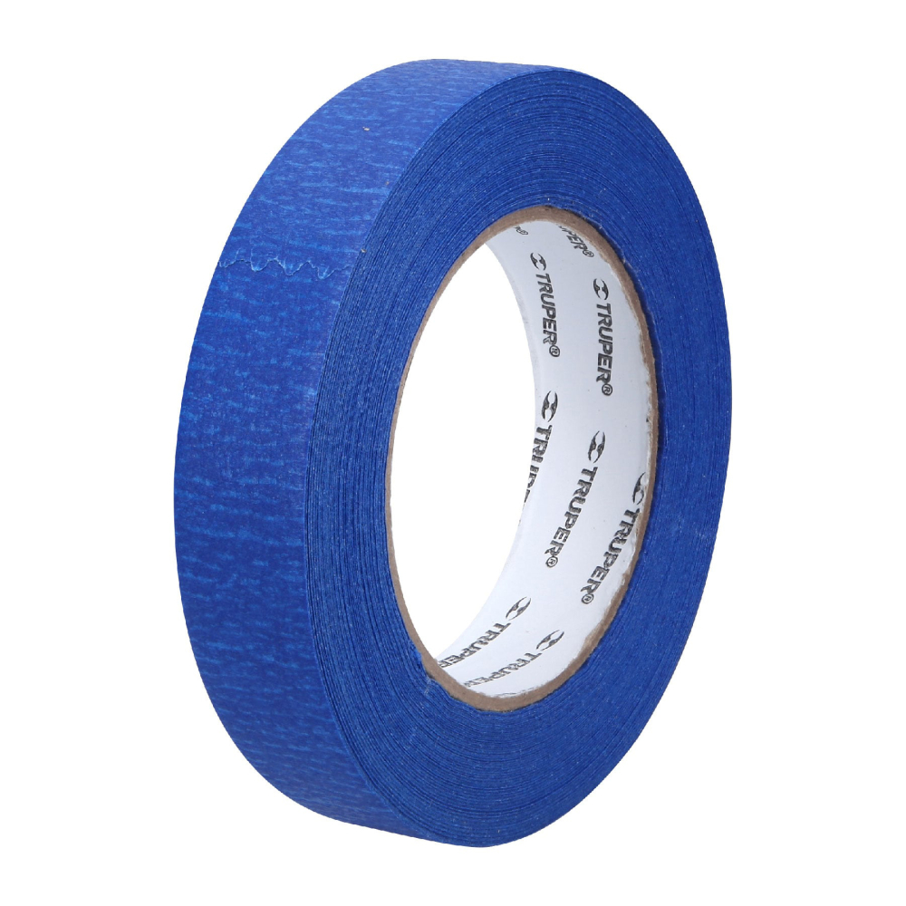 Cinta masking tape azul de 1' x 50 m para pintor, Truper MSK-1A