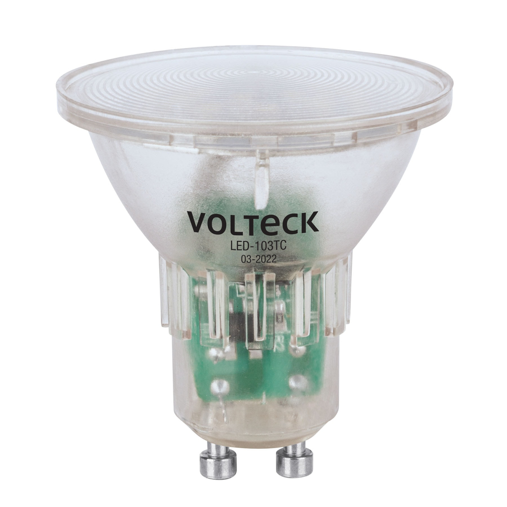 Foco LED MR16 GU10 3 W (25 W) 3000 K transparente, VOLTECK LED-103TC
