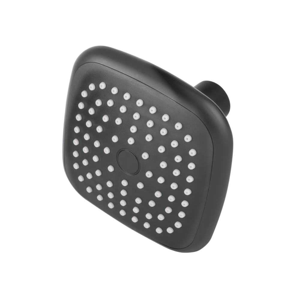 Regadera cuadrada de ABS 3-3/4' sin brazo, negro, BASIC R-401SM