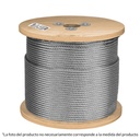 Metro de cable rígido 3/16' de acero 7x7 hilos, 300 m, FIERO CAB-3/16R3