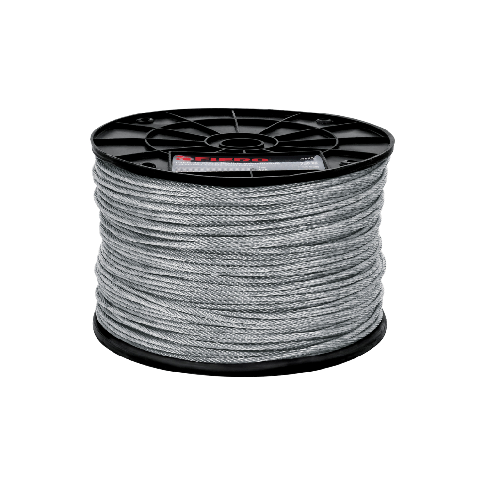 Metro de cable flexible 1/8' de acero 7x19 hilos, 300 m CAB-1/8F3