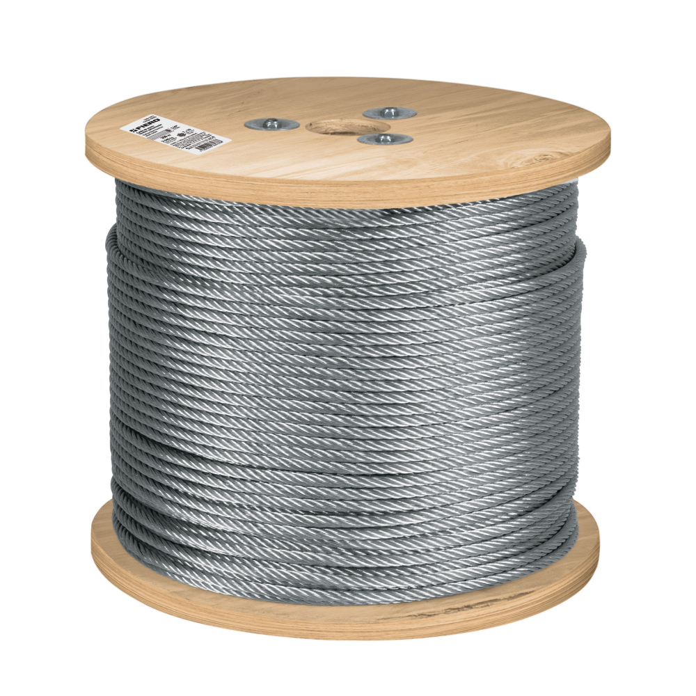 Metro de cable flexible 1/4' de acero 7x19 hilos, 300 m CAB-1/4F3
