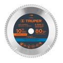 Disco sierra 10' para madera, 80 dientes centro 5/8', TRUPER ST-1080
