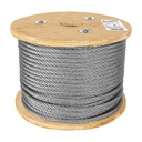 Metro de cable rígido 3/8' de acero 7x7 hilos, 75 m, FIERO CAB-3/8R